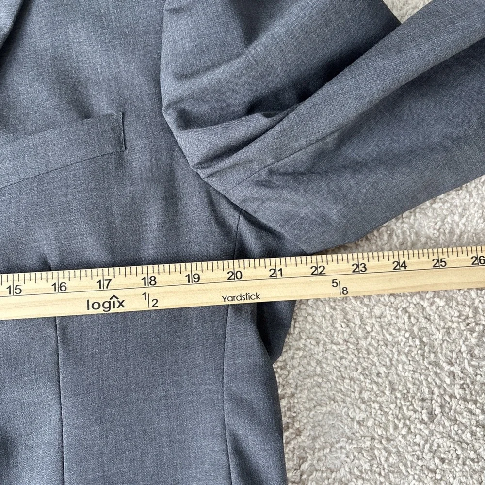 JOS A BANK 100% Wool 2 Piece Dark Gray Flat Front Suit 44L 36x‎ 30